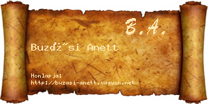 Buzási Anett névjegykártya