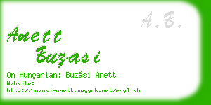 anett buzasi business card